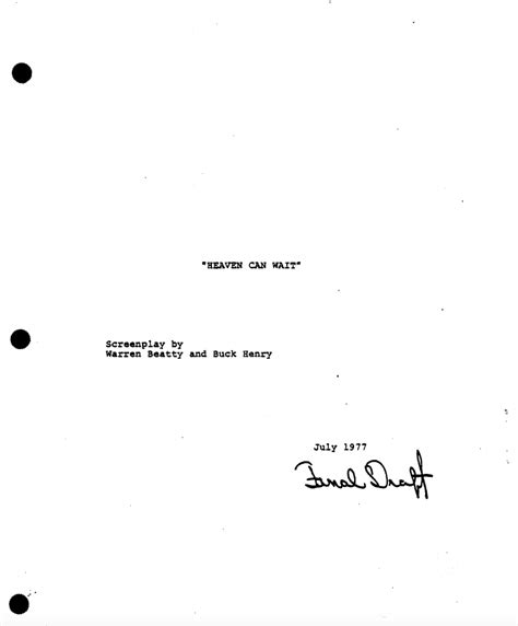 Image result for Movie Script Cover Page