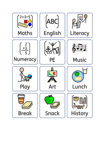 Image result for Numeracy Visual Timetable