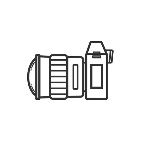 Camera with lens icon, Side view of Camera, Flat design. 11373246 ...