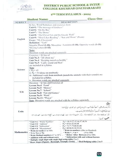 2nd Std Cbse Syllabus に対する画像結果