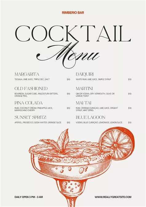 Image result for Cocktail Menu Layout Ideas