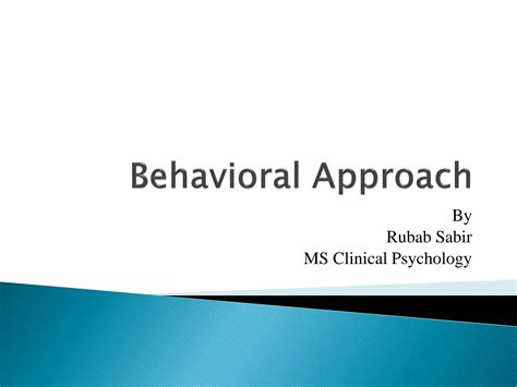 Image result for Behavioral Approach Examples