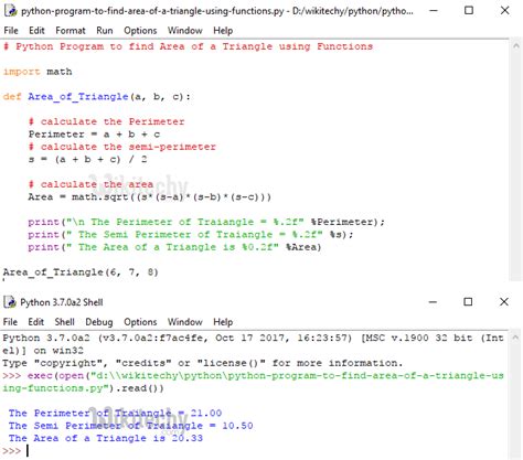 Image result for Area of Triangle Python Code