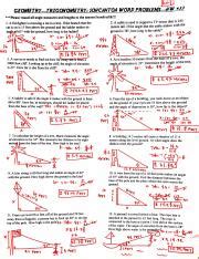 Afbeeldingsresultaten voor Geometry Trig Word Problems Worksheet Answer Key