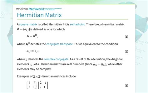 Image result for Hermitian Matrix Example