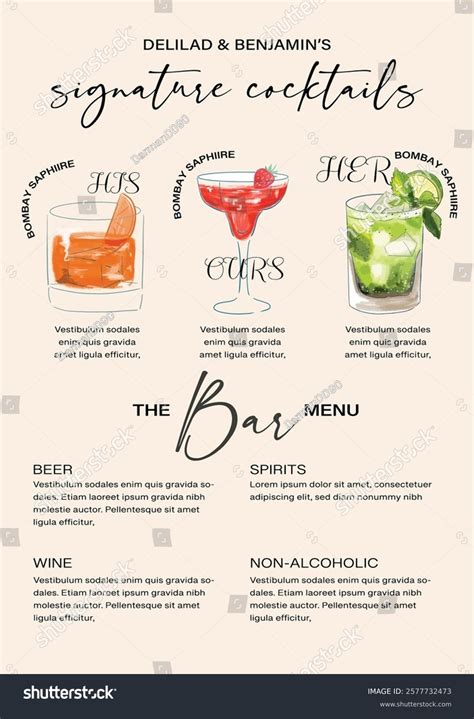 Image result for Signature Cocktail Menu
