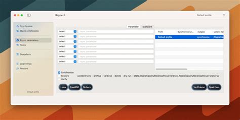 Toradh íomhá ar GUI Rsync Mac