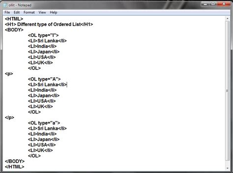 Image result for Ordered Dan Unordered List HTML