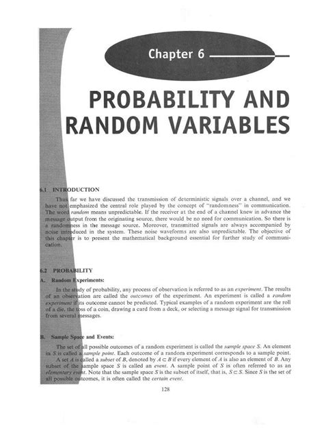Image result for Probability Random Variables PDF
