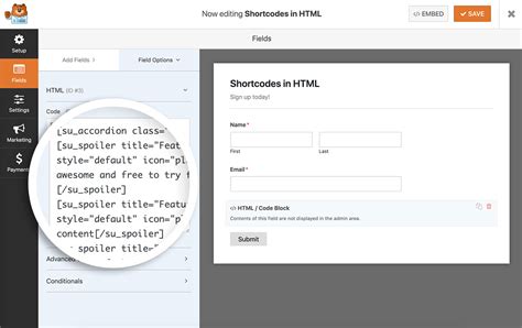 Image result for How Toinstert Short Code into HTML