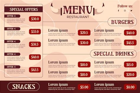 Fancy Restaurant Menu Horizontal に対する画像結果