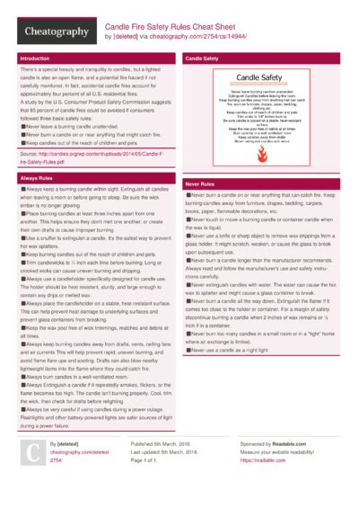 18 Fire Cheat Sheets - Cheatography.com: Cheat Sheets For Every Occasion
