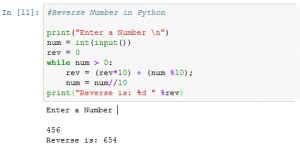 Image result for Python Program to Print Reverse of a Number
