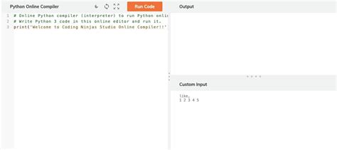 Python Online Compiler for Loop に対する画像結果