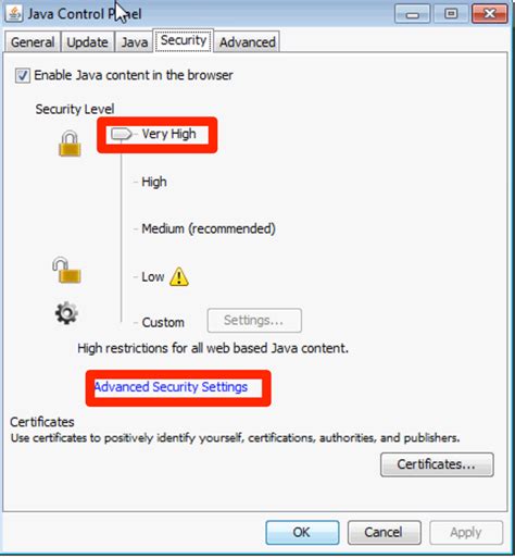 Java Control Panel Settings に対する画像結果