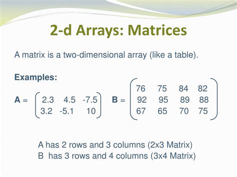Image result for What Is an Array of Matrices