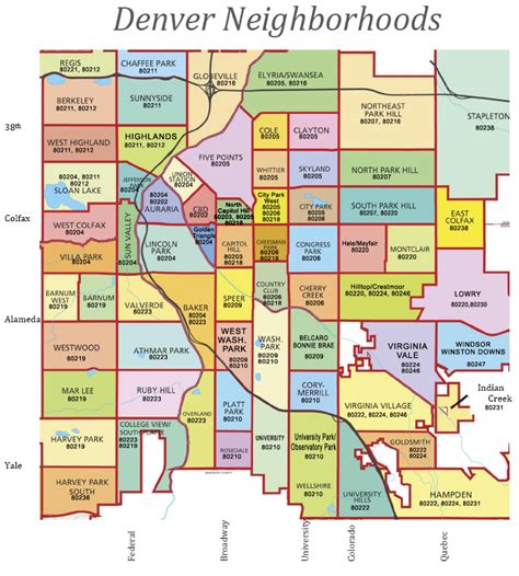 Toradh íomhá ar Denver Map by Zip Code