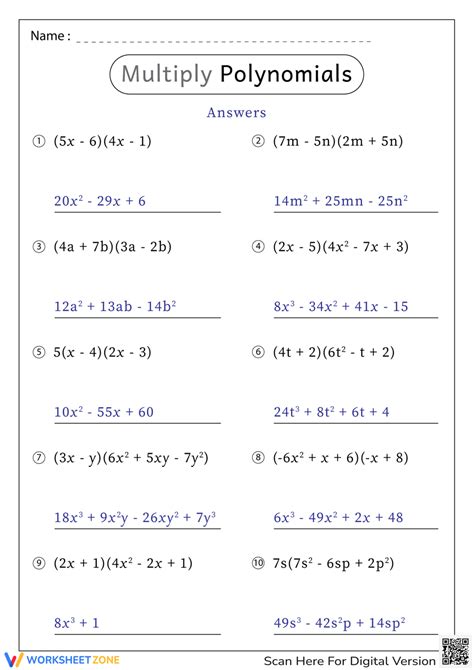 Image result for Multiplying Binomial by Trinomial Worksheet