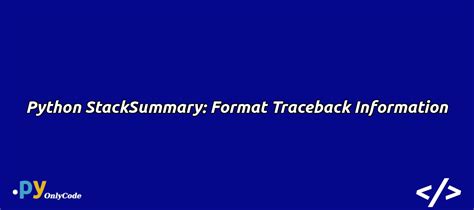 Image result for Python-Format Trace Back