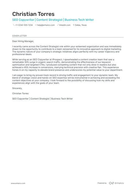 8 Professional Copywriter Cover Letter Examples and Template for 2025 ...