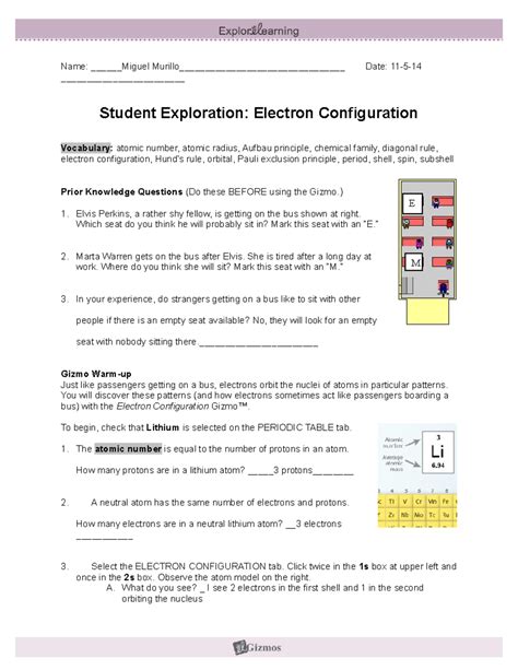 Image result for Electron Configuration Virtual Lab