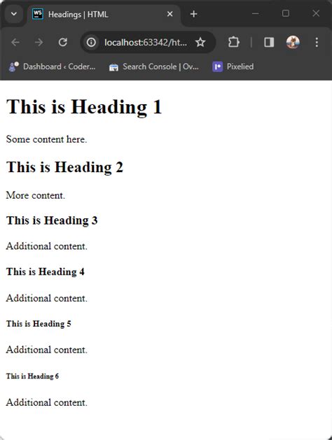 Image result for HTML Heading Element Project
