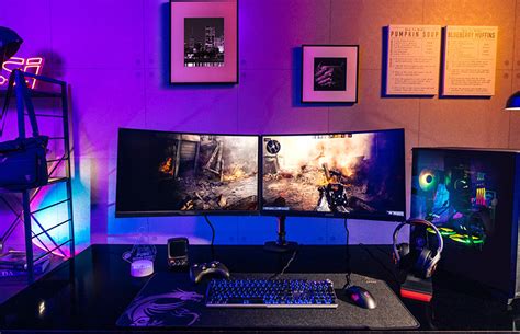 Toradh íomhá ar multi monitor gaming setup