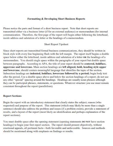 Image result for One Page Report Examples