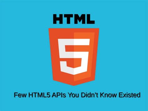 Web APIs in HTML5 に対する画像結果