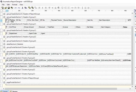 Report Module Design に対する画像結果