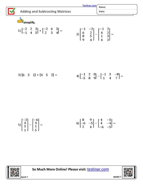 Adding and Subtracting Matrices に対する画像結果