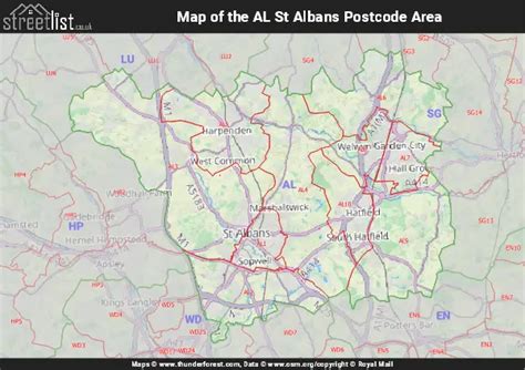 Image result for Al Postcode Area