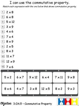 Image result for Commutative Property of Multiplication Sheets
