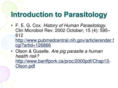 Image result for Parasitology Examples