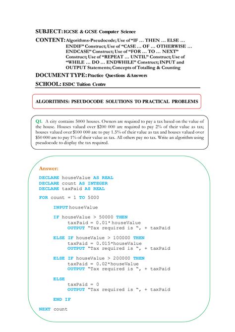Image result for Pseudo Practice Answer Key Computer Science Graph