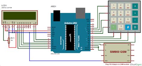 Image result for GSM Module Arduino Circuit Diagram