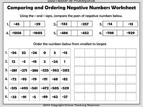 Image result for Fourth Grade Negative Numbers Worksheet