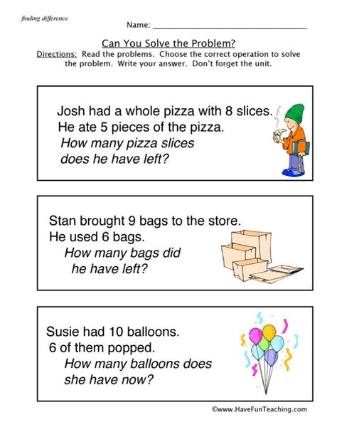 Image result for Word Problems Worksheets with Answers