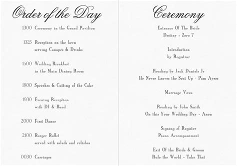 Image result for Order of Wedding Reception Program