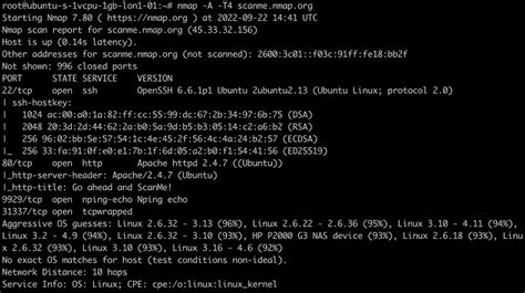 Toradh íomhá ar Nmap OS Detection