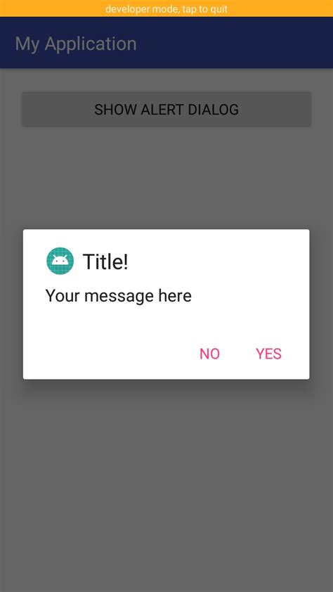 Toradh íomhá ar Create Dialog in Android
