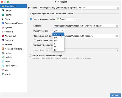 Create Project Set Python Version PyCharm に対する画像結果