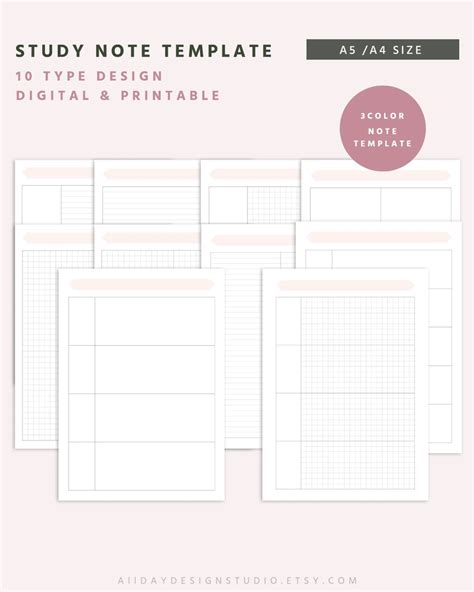 Toradh íomhá ar Notes Layout Template Study