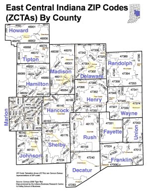 Image result for Central Indiana Zip Code Map