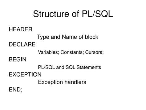 Image result for Block Structure of PL/SQL Programs