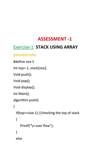 Stack Using Array in C Code に対する画像結果