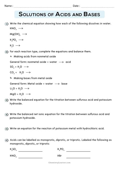Image result for Acid-Base Titration Calculation Worksheet