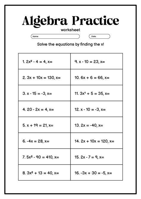 Image result for 6th Grade Algebra Worksheet