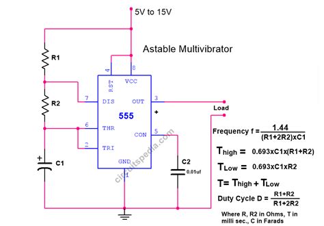 Toradh íomhá ar 555 Timer Multisim Astable Multivibrator