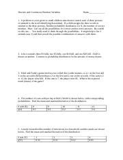 Image result for More Random Variables Worksheet